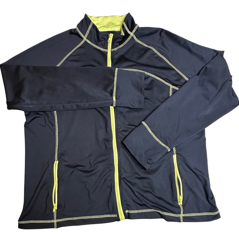 Peck & Peck Performance Women’s XL Full Zip Athletic Jacket Black Lime Stretch